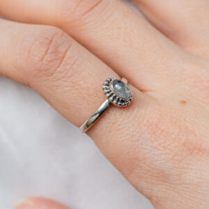 Anillo Piedra Luna Plata