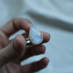 Anillo Piedra Luna Gota Ajustable